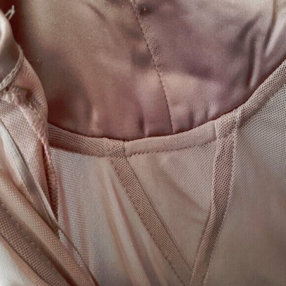 NWOT Zara dusty rose ruched tulle corset mini dress XS - Picture 16 of 16